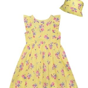 blueberi boulevard - toddler yellow floral dress